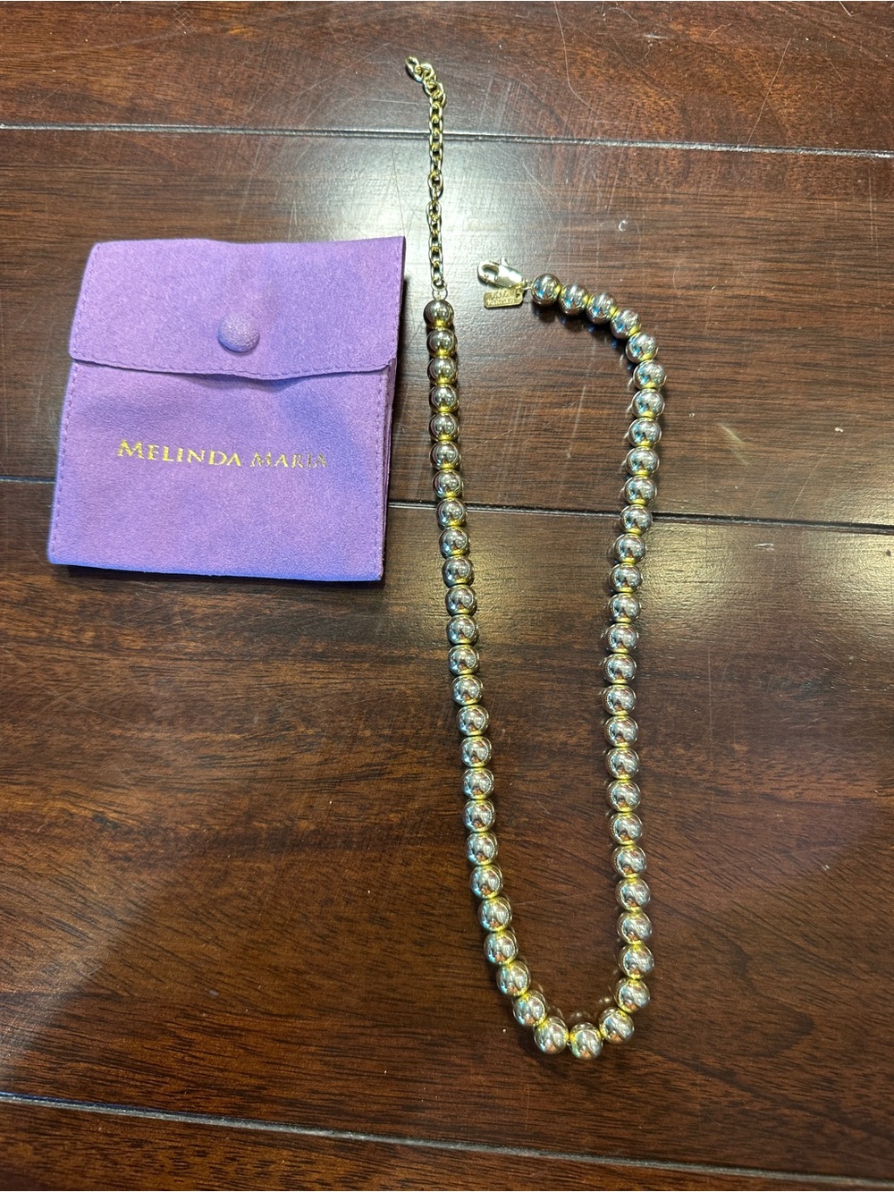 Melinda Maria Gold Beaded Chain Necklace
